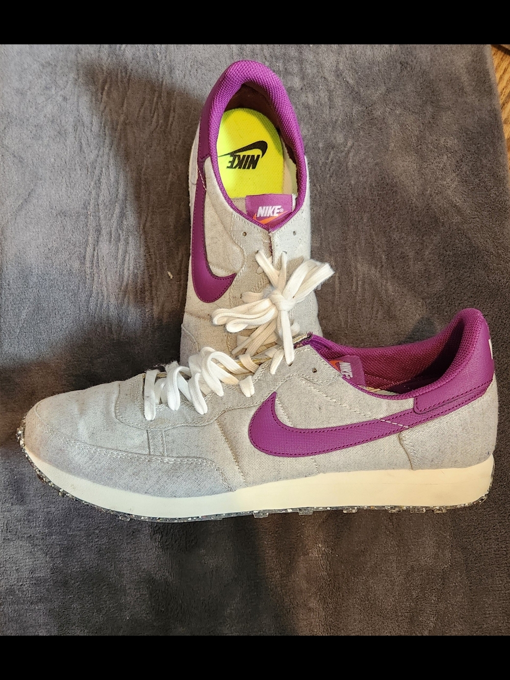 Nike Challenger OG Grey With Purple Swoosh Logo US MENS SIZE 14